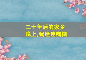 二十年后的家乡 晚上,我迷迷糊糊